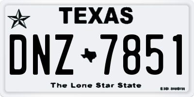TX license plate DNZ7851