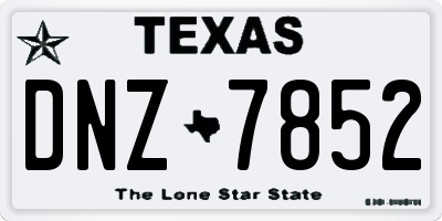 TX license plate DNZ7852
