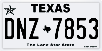 TX license plate DNZ7853