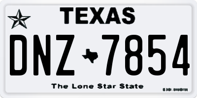 TX license plate DNZ7854