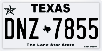 TX license plate DNZ7855