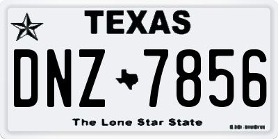 TX license plate DNZ7856
