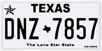 TX license plate DNZ7857