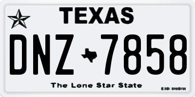 TX license plate DNZ7858