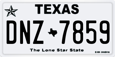 TX license plate DNZ7859