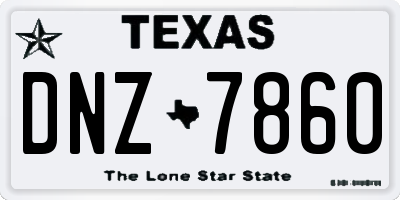 TX license plate DNZ7860