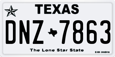 TX license plate DNZ7863