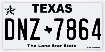 TX license plate DNZ7864