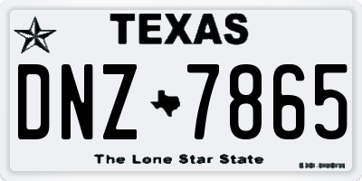 TX license plate DNZ7865