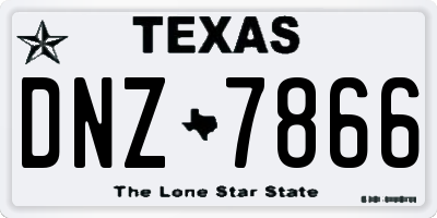 TX license plate DNZ7866