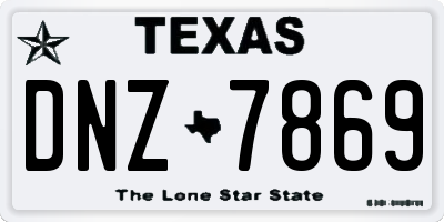 TX license plate DNZ7869