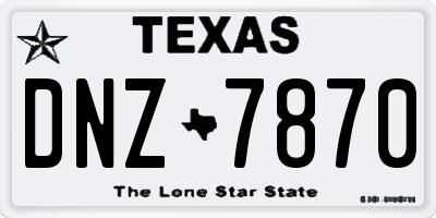 TX license plate DNZ7870