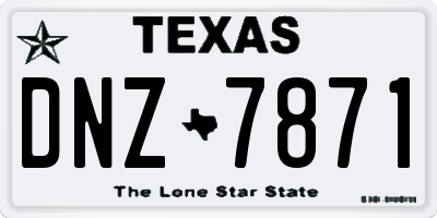 TX license plate DNZ7871