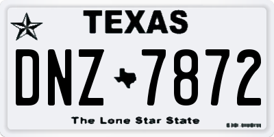 TX license plate DNZ7872