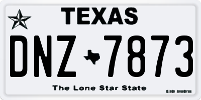 TX license plate DNZ7873