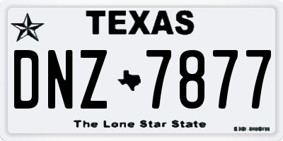 TX license plate DNZ7877