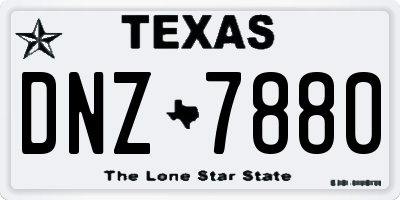 TX license plate DNZ7880