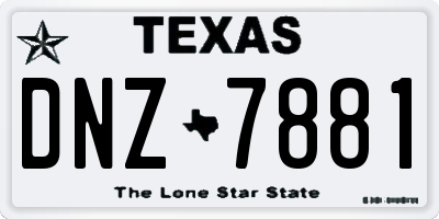 TX license plate DNZ7881