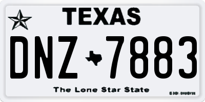 TX license plate DNZ7883