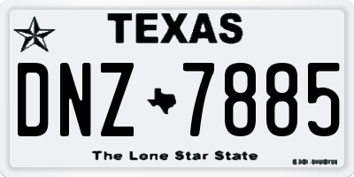 TX license plate DNZ7885