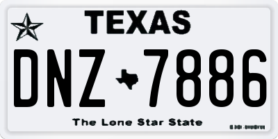 TX license plate DNZ7886