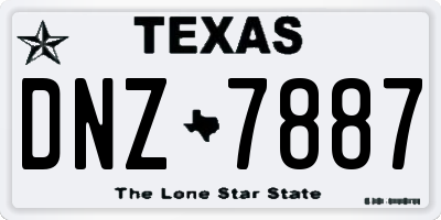 TX license plate DNZ7887