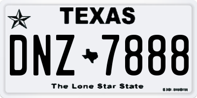 TX license plate DNZ7888