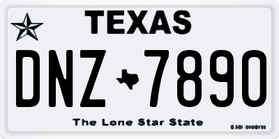 TX license plate DNZ7890
