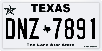 TX license plate DNZ7891