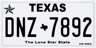 TX license plate DNZ7892