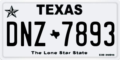 TX license plate DNZ7893