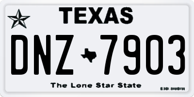 TX license plate DNZ7903