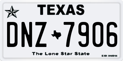 TX license plate DNZ7906