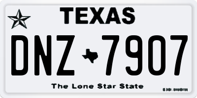TX license plate DNZ7907