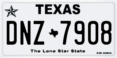 TX license plate DNZ7908