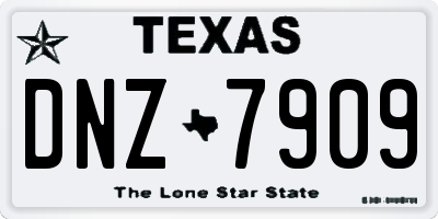 TX license plate DNZ7909