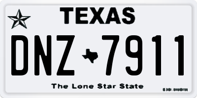 TX license plate DNZ7911
