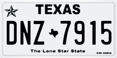 TX license plate DNZ7915