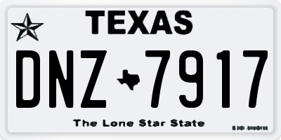 TX license plate DNZ7917