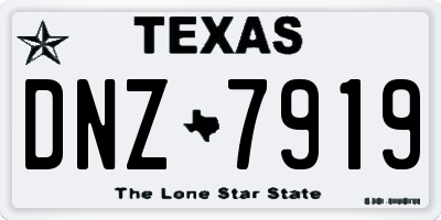 TX license plate DNZ7919