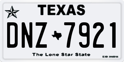 TX license plate DNZ7921