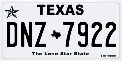 TX license plate DNZ7922
