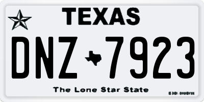 TX license plate DNZ7923
