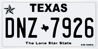 TX license plate DNZ7926