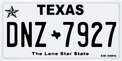 TX license plate DNZ7927