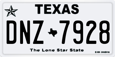 TX license plate DNZ7928