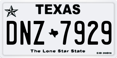 TX license plate DNZ7929