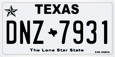 TX license plate DNZ7931