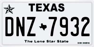 TX license plate DNZ7932