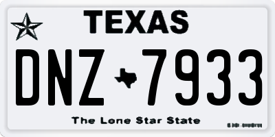 TX license plate DNZ7933